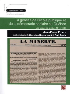 cover image of Genèse de l'école publique et de la démocratie scolaire au Q
